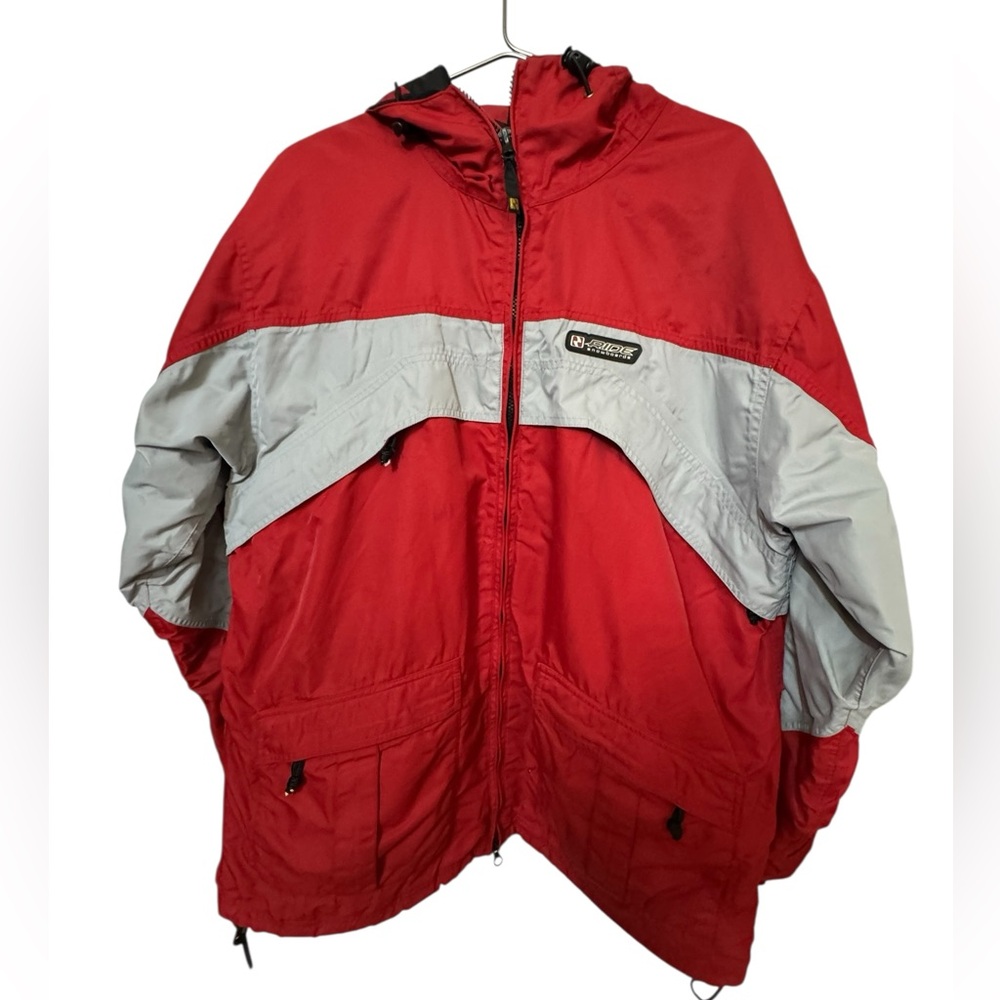 High End RIDE Retro Red & Gray Lite Dry Snowboarding Jacket Men’s L